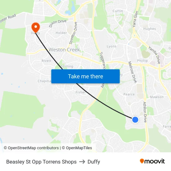 Beasley St Opp Torrens Shops to Duffy map