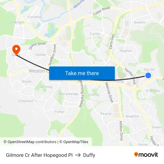 Gilmore Cr After Hopegood Pl to Duffy map