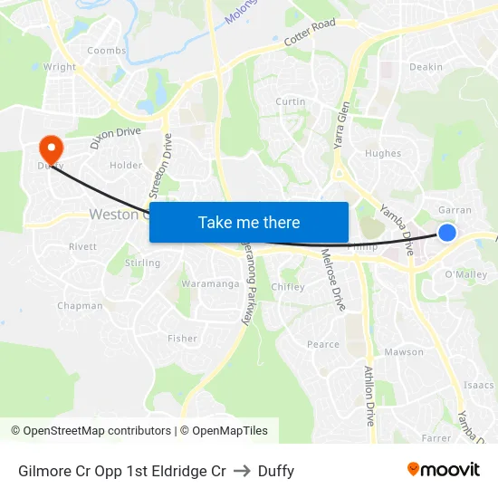 Gilmore Cr Opp 1st Eldridge Cr to Duffy map