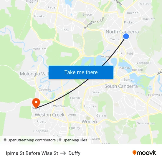Ipima St Before Wise St to Duffy map