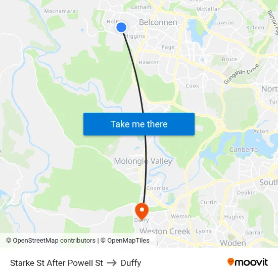 Starke St After Powell St to Duffy map