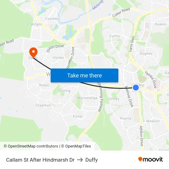 Callam St After Hindmarsh Dr to Duffy map