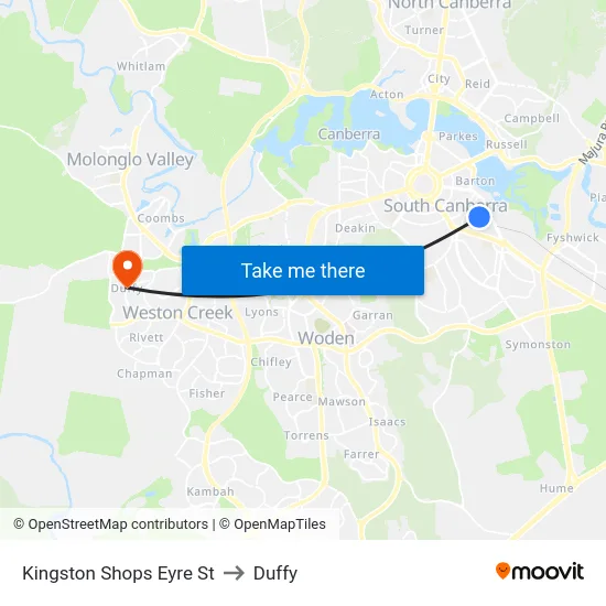 Kingston Shops Eyre St to Duffy map