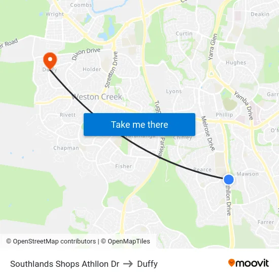 Southlands Shops Athllon Dr to Duffy map