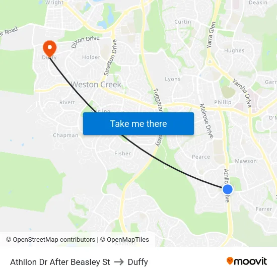 Athllon Dr After Beasley St to Duffy map