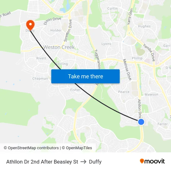 Athllon Dr 2nd After Beasley St to Duffy map