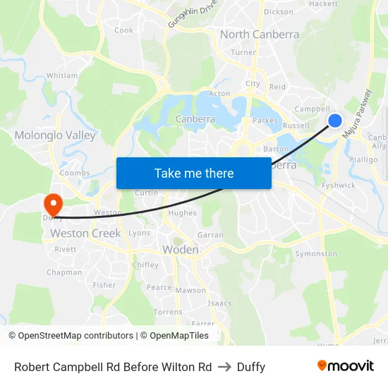 Robert Campbell Rd Before Wilton Rd to Duffy map