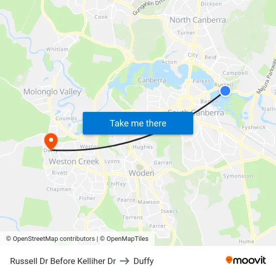 Russell Dr Before Kelliher Dr to Duffy map