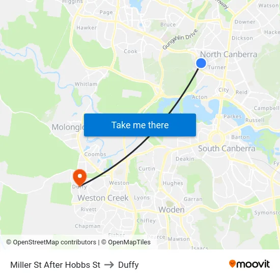 Miller St After Hobbs St to Duffy map