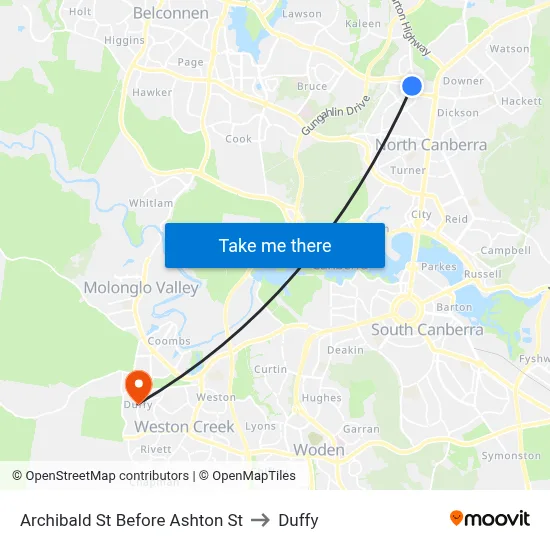 Archibald St Before Ashton St to Duffy map