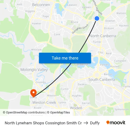 North Lyneham Shops Cossington Smith Cr to Duffy map