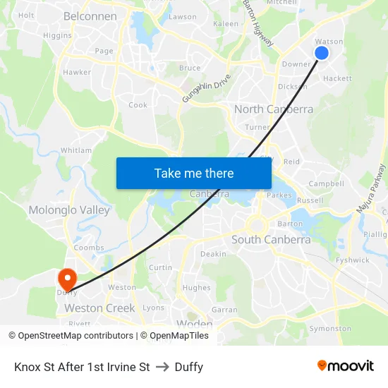 Knox St After 1st Irvine St to Duffy map
