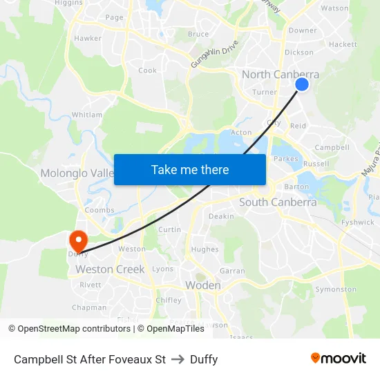 Campbell St After Foveaux St to Duffy map