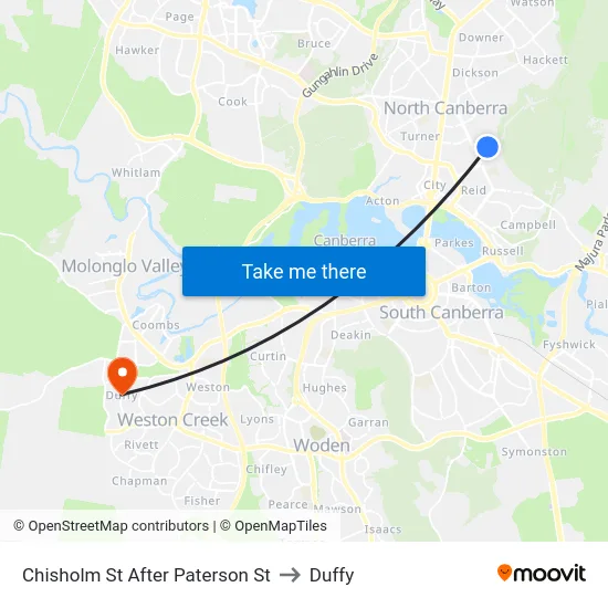 Chisholm St After Paterson St to Duffy map