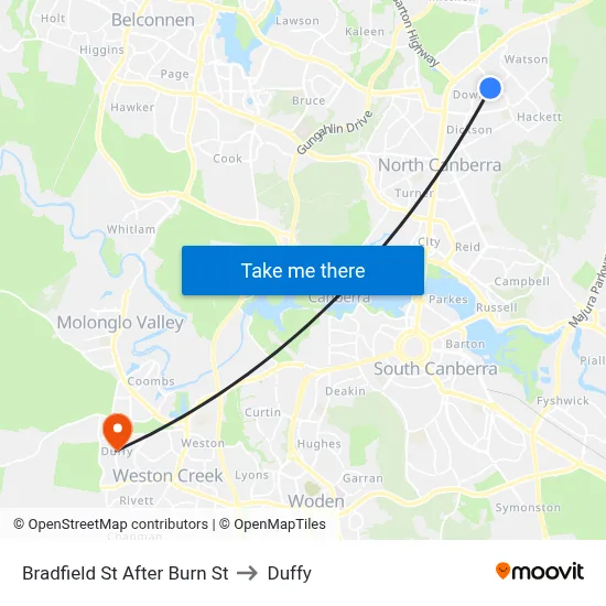 Bradfield St After Burn St to Duffy map
