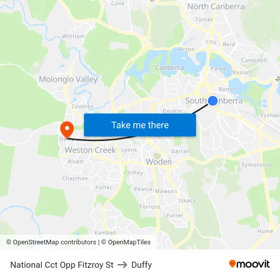 National Cct Opp Fitzroy St to Duffy map