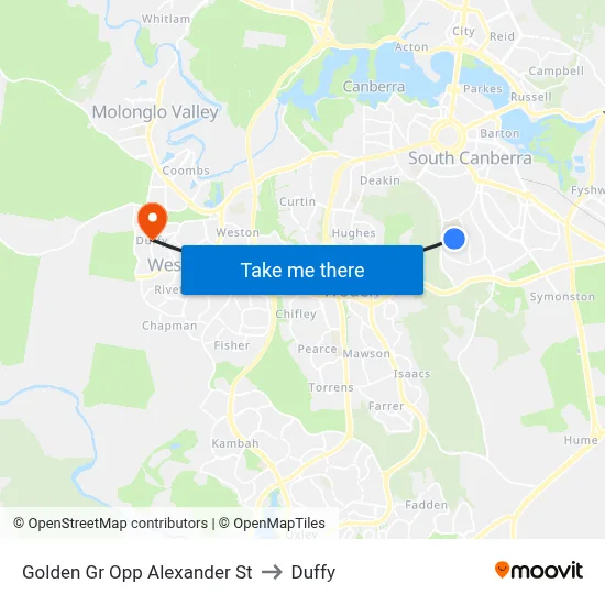 Golden Gr Opp Alexander St to Duffy map