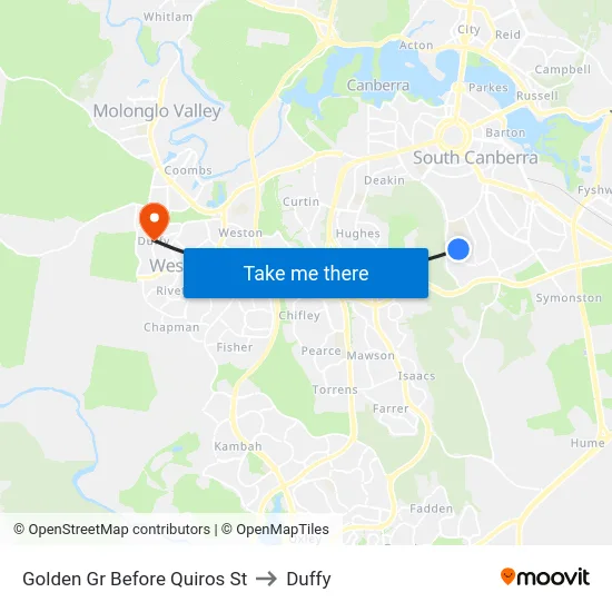 Golden Gr Before Quiros St to Duffy map