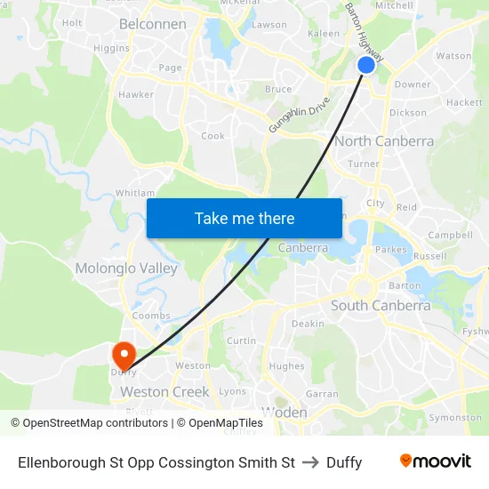 Ellenborough St Opp Cossington Smith St to Duffy map