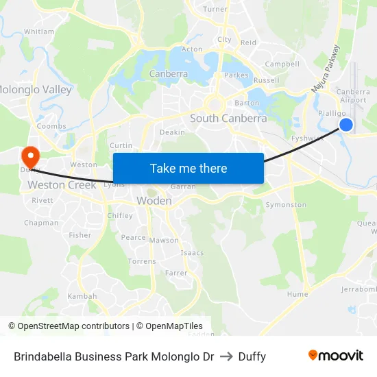 Brindabella Business Park Molonglo Dr to Duffy map