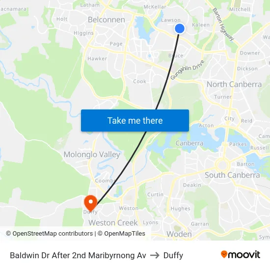 Baldwin Dr After 2nd Maribyrnong Av to Duffy map