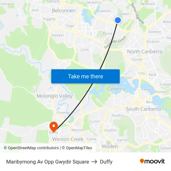 Maribyrnong Av Opp Gwydir Square to Duffy map
