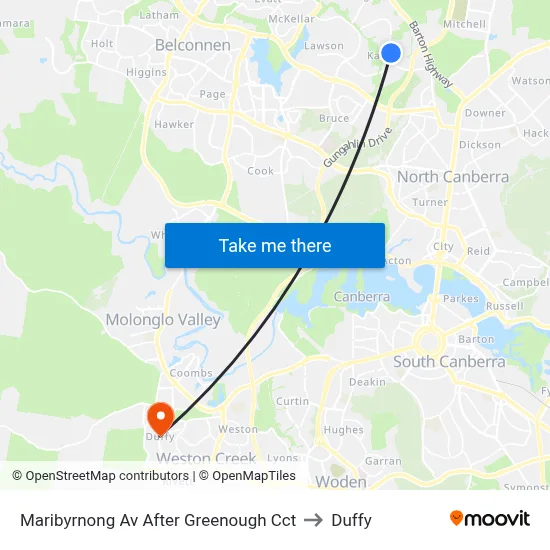 Maribyrnong Av After Greenough Cct to Duffy map