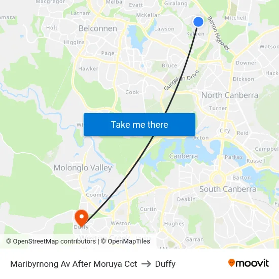 Maribyrnong Av After Moruya Cct to Duffy map
