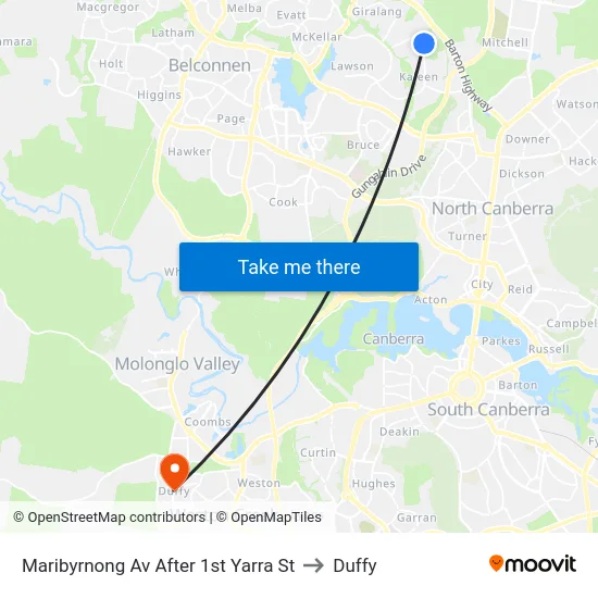 Maribyrnong Av After 1st Yarra St to Duffy map