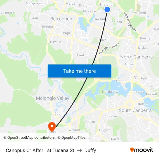 Canopus Cr After 1st Tucana St to Duffy map