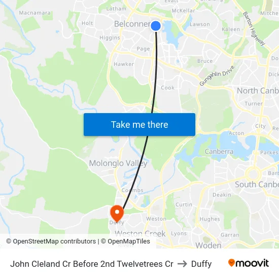 John Cleland Cr Before 2nd Twelvetrees Cr to Duffy map