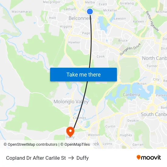 Copland Dr After Carlile St to Duffy map