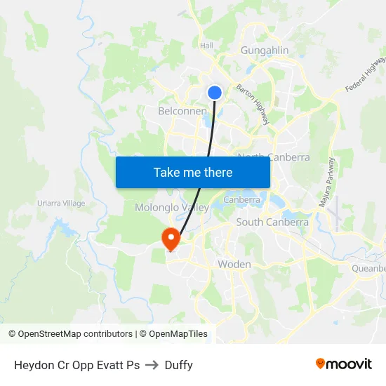 Heydon Cr Opp Evatt Ps to Duffy map