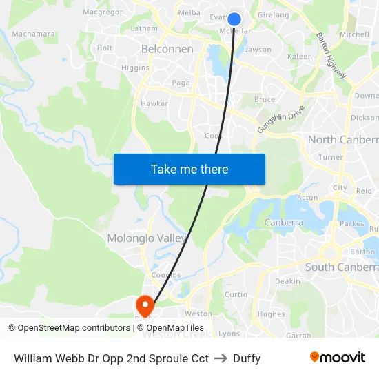 William Webb Dr Opp 2nd Sproule Cct to Duffy map