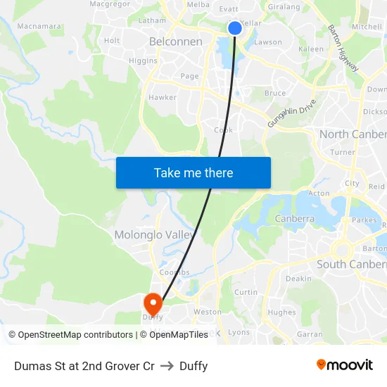Dumas St at 2nd Grover Cr to Duffy map