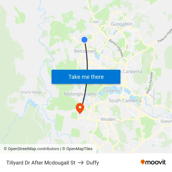 Tillyard Dr After Mcdougall St to Duffy map