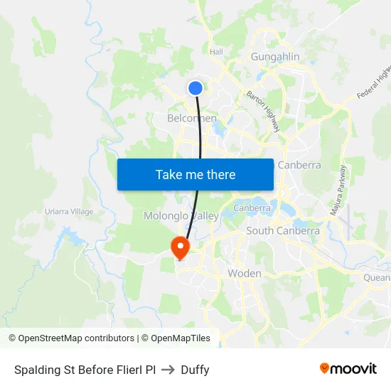 Spalding St Before Flierl Pl to Duffy map