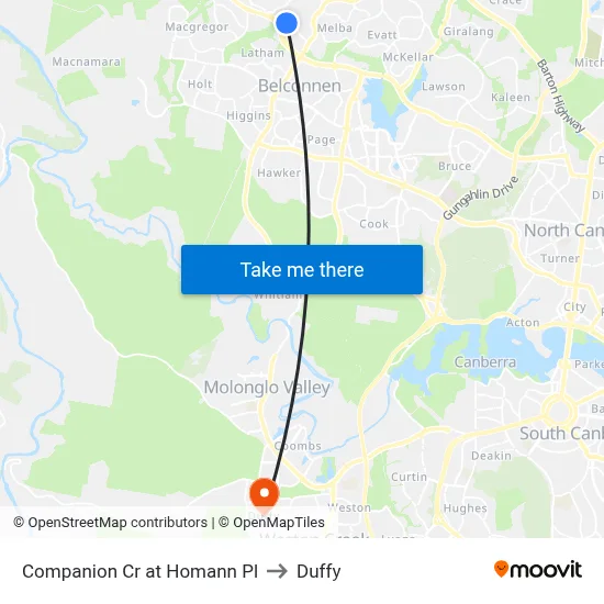 Companion Cr at Homann Pl to Duffy map