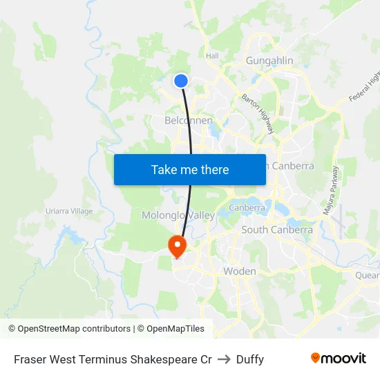 Fraser West Terminus Shakespeare Cr to Duffy map