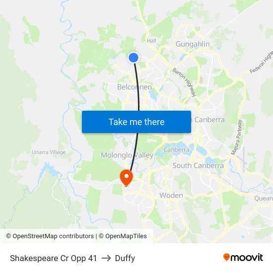 Shakespeare Cr Opp 41 to Duffy map