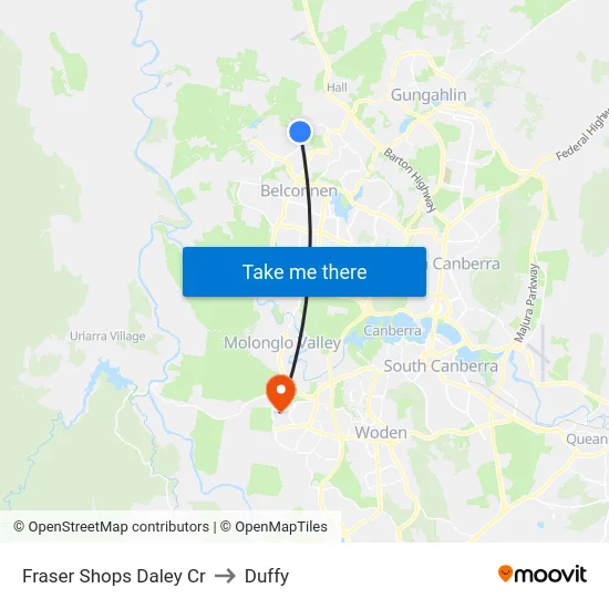 Fraser Shops Daley Cr to Duffy map