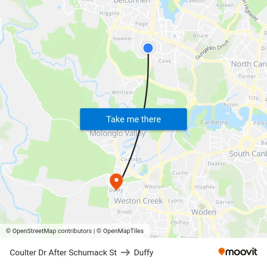 Coulter Dr After Schumack St to Duffy map