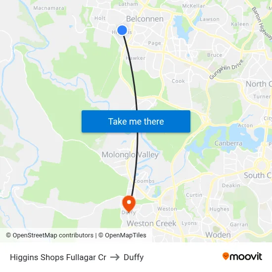 Higgins Shops Fullagar Cr to Duffy map
