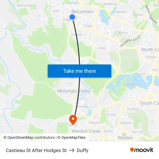 Castieau St After Hodges St to Duffy map