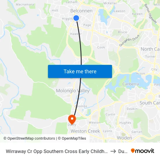 Wirraway Cr Opp Southern Cross Early Childhood Sch to Duffy map
