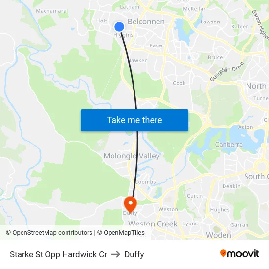 Starke St Opp Hardwick Cr to Duffy map