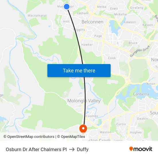 Osburn Dr After Chalmers Pl to Duffy map