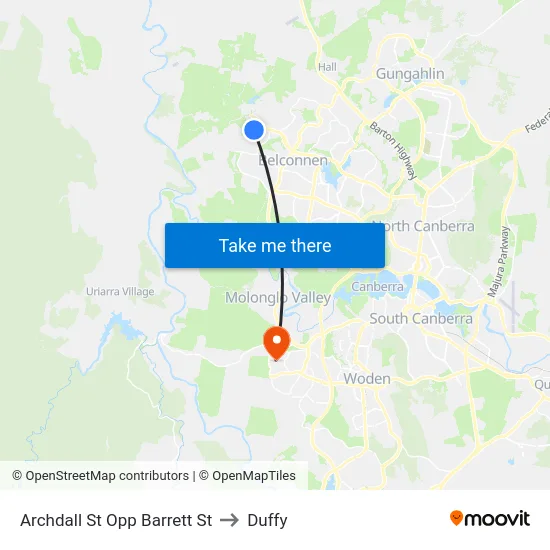 Archdall St Opp Barrett St to Duffy map