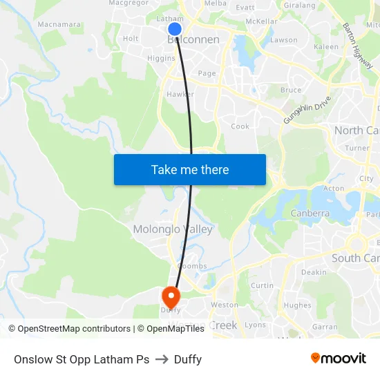 Onslow St Opp Latham Ps to Duffy map