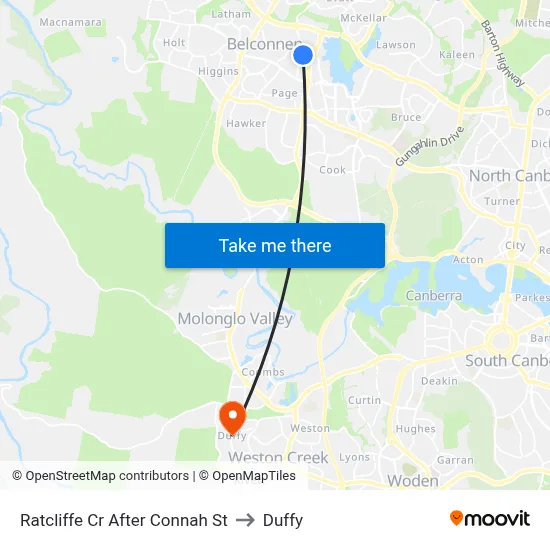 Ratcliffe Cr After Connah St to Duffy map